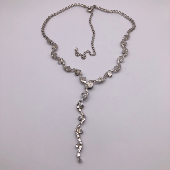 Formal Crystal Y Necklace Dripped Waterway Necklace - Picture 6 of 7